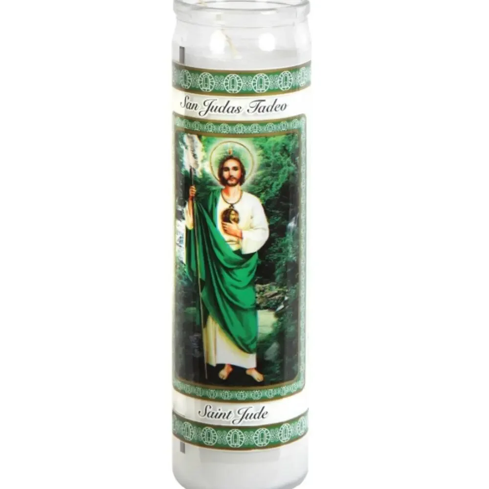 St. Jude Glass Prayer Candle 8